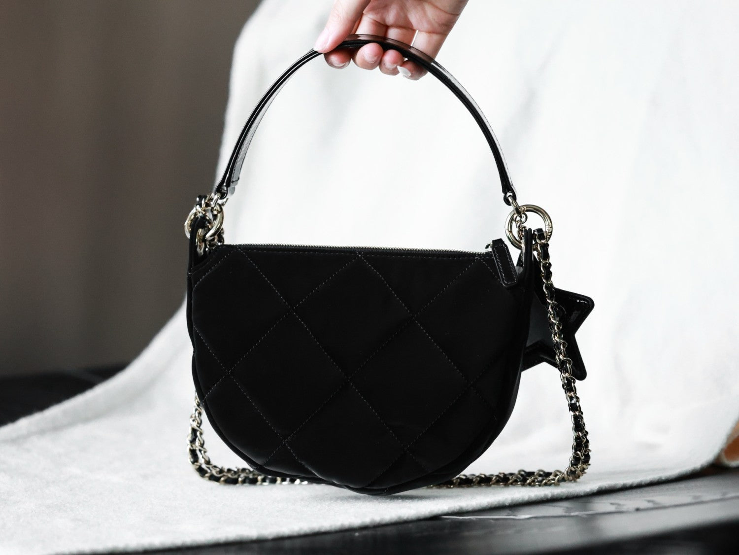 Chanel Chain Handbag Velvet Texture #333647