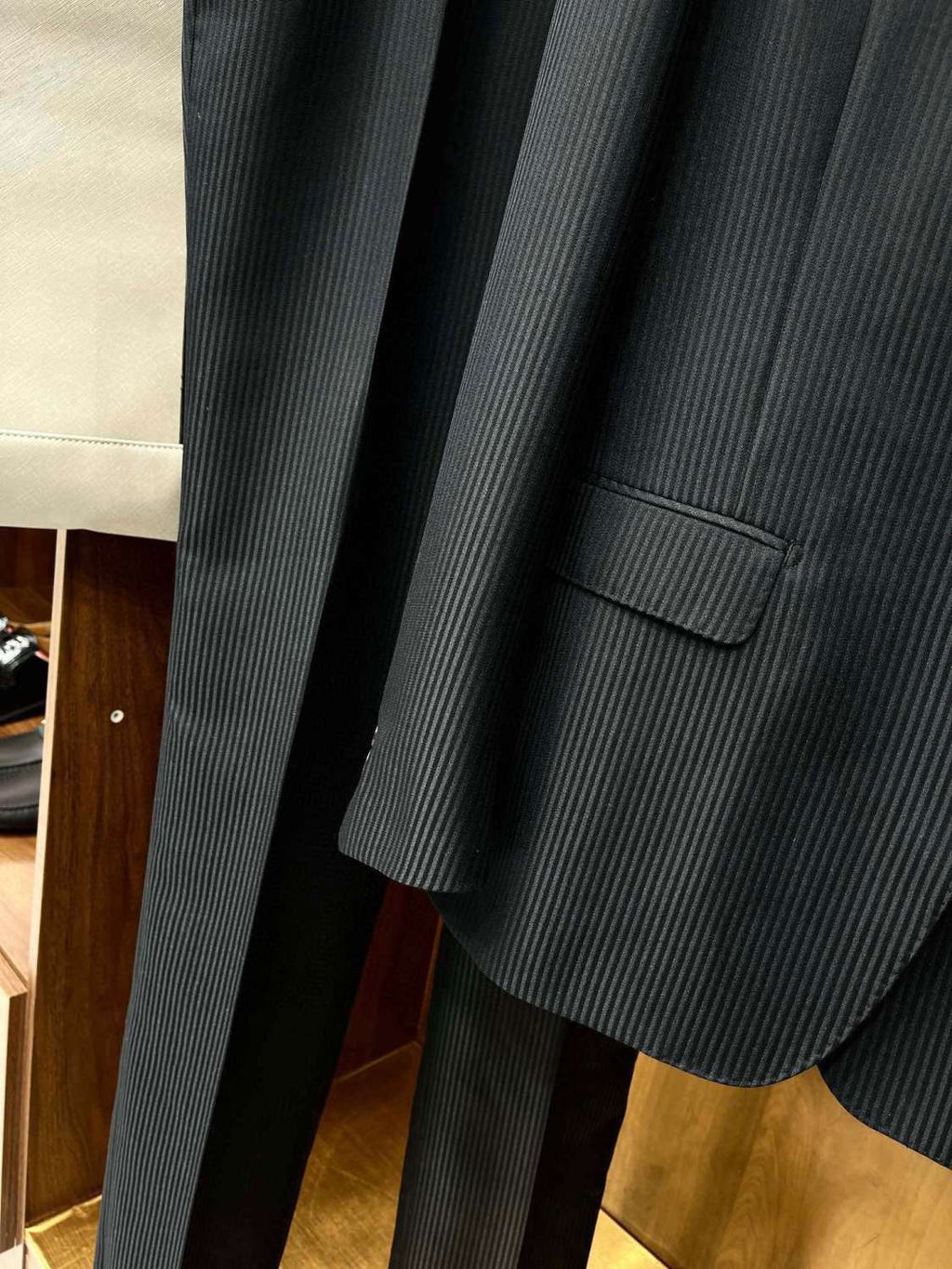 Louis Vuitton Men's Spring and Autumn Striped Solid Color Lapel Single Breasted Blazer Jacket Casual Pants Ngvp #9897