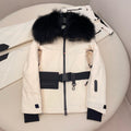 Moncler Grenoble Women's Autumn/winter Flap Lapel Zip Long Sleeve Jacket Ski Suit Letter Mid Waist Fitted Micro Casual Pants White #71795