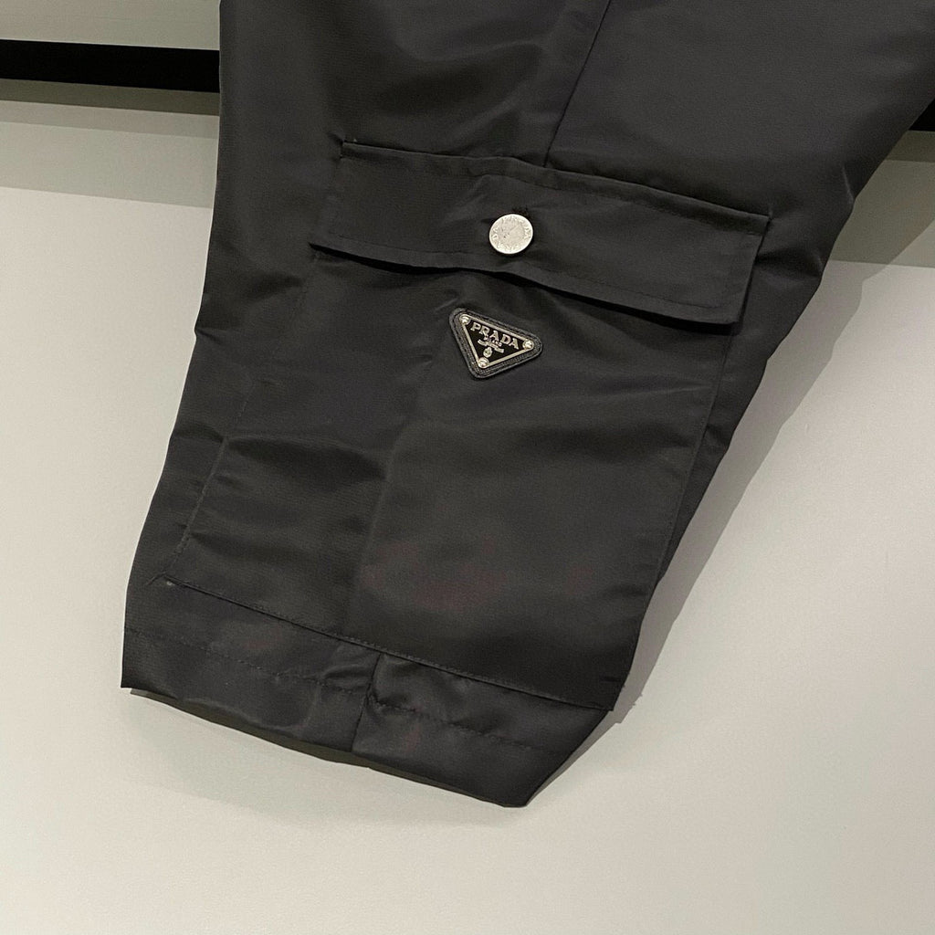 Prada Men's Summer Solid Colour Triangle Logo Nylon Casual Zip Up Shorts Pants #99229