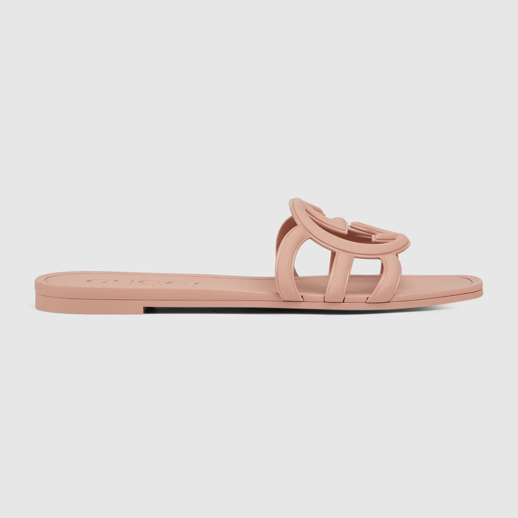 Gucci Women's Summer Double G Hollow out Square Head Flat Slippers Solid Color Casual Shoes #81341