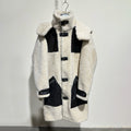 Hermes Men's Fall And Winter Long Multi-Pocket Shearling Fur Zipper Loose Casual Jacket Removable Hooded Coat Ngvp #7411