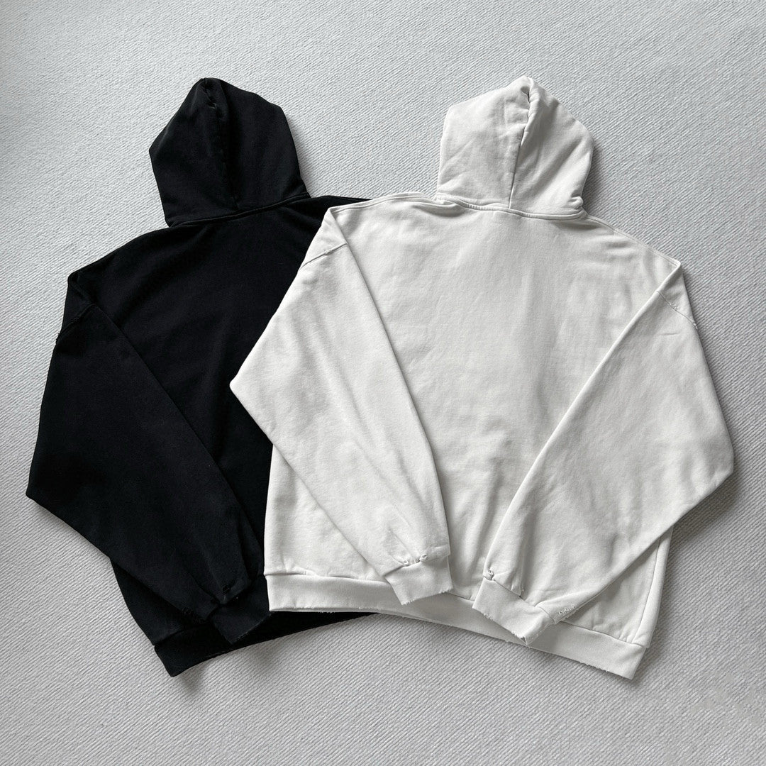 Balenciaga Men's Spring 3B LIQUIFIED Loose High Street Cotton Logo Print Hooded Sweatshirt #71811
