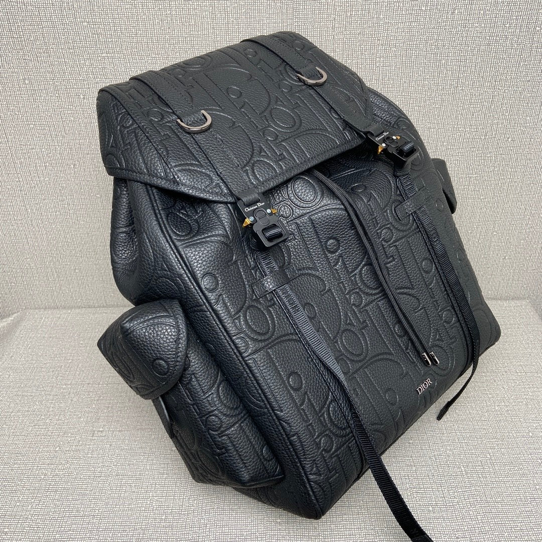 Dior 9257 Dior Hit the Road Backpack Gravity Print Effect Leather Black Tote Bag Fashion Casual Sympathy Backpack #195198