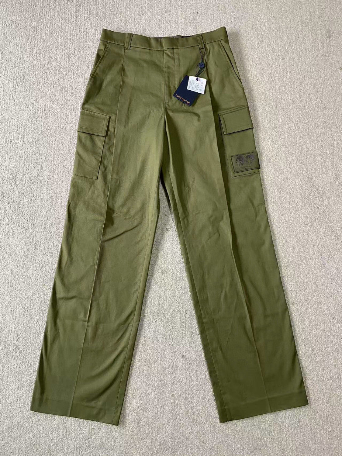 Louis Vuitton Men's Spring/Fall Fashion Casual Solid Color Cotton Twill Workwear Pants With Embroidery Pants #78875