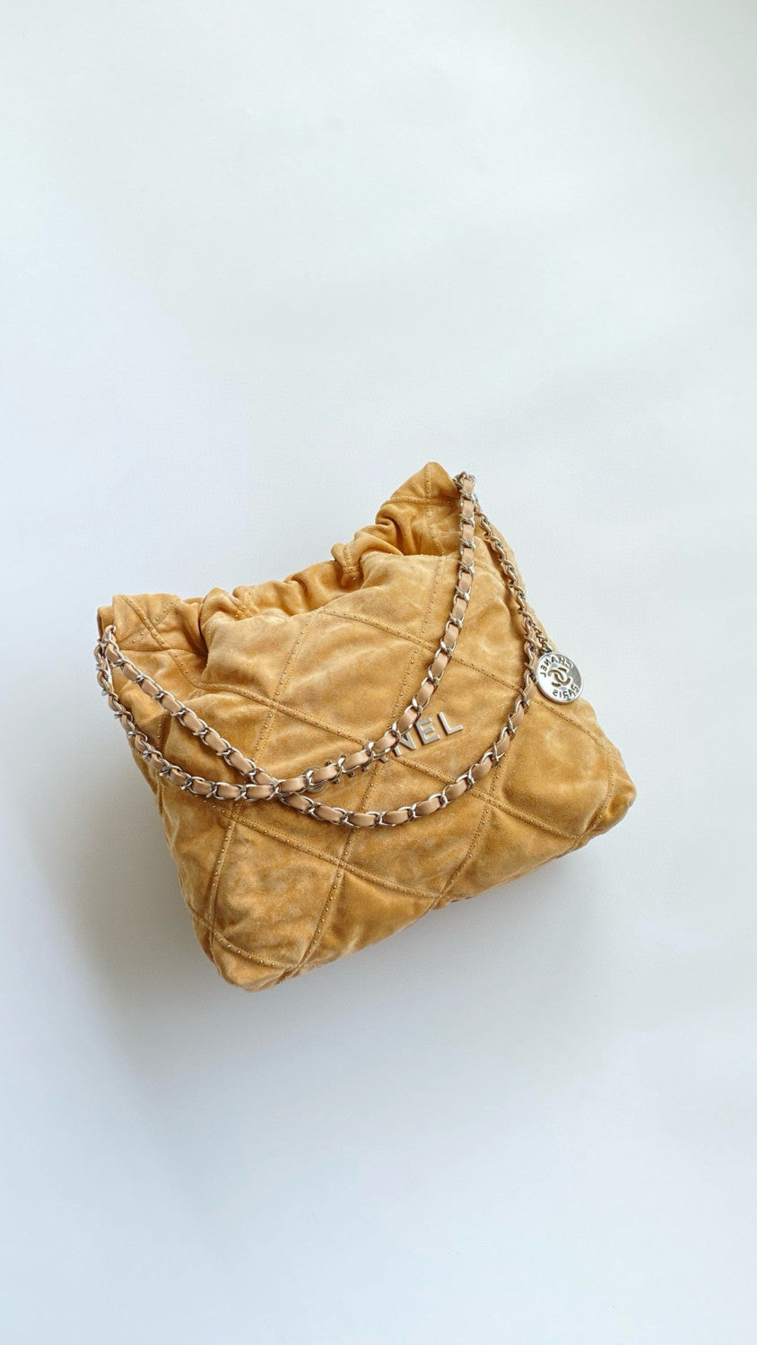 Chanel Women's Solid Colour Chain Shoulder Strap Suede Leather Studded Quilted Design Shoulder Tote Bag Bags #76948