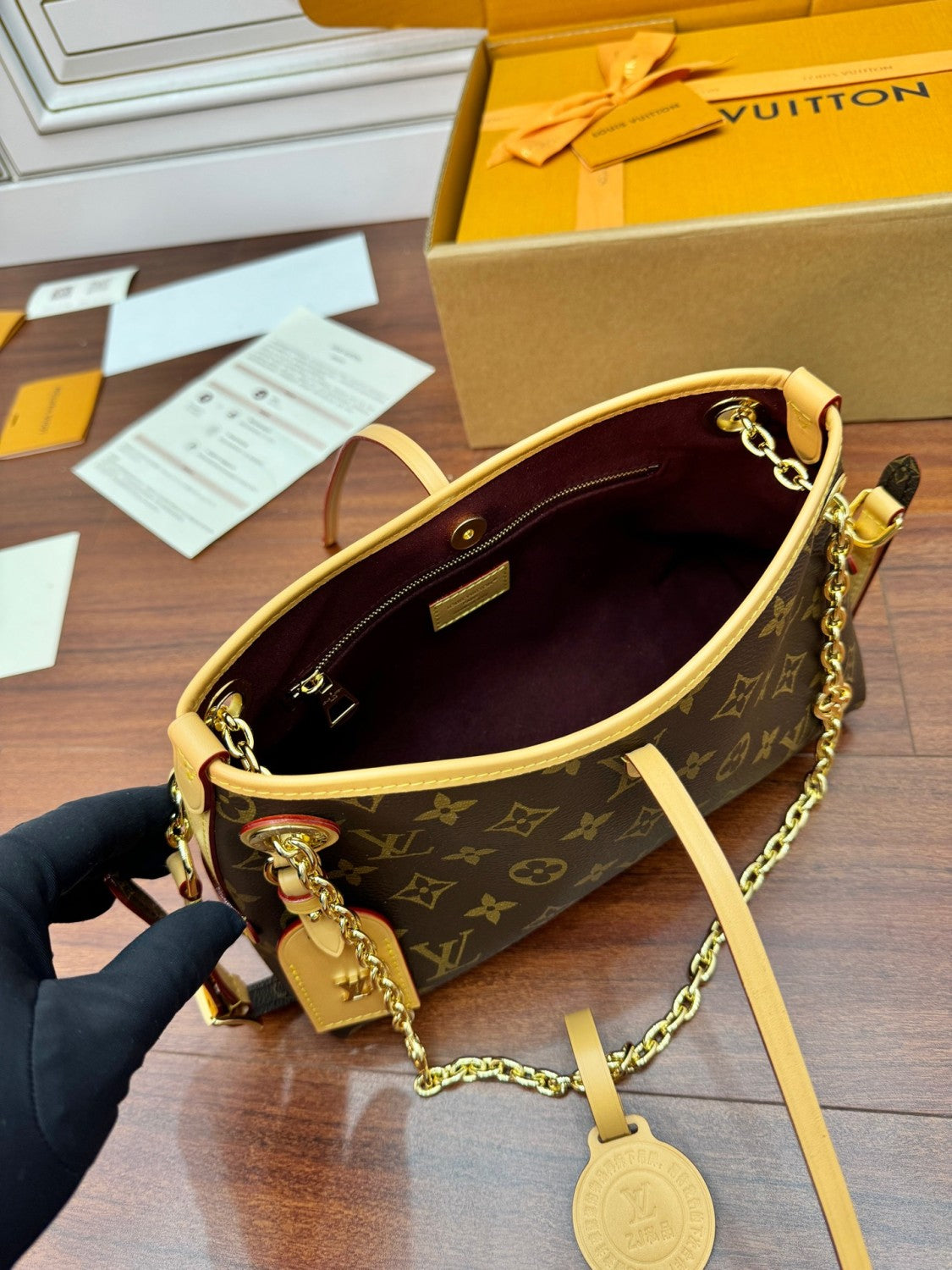 Louis Vuitton Carryall BB Handbag Monogram Printed Cowhide Crossbody Bag Metal Decoration Tie Strap Fashionable Temperament Bag Bags M13014 #71854