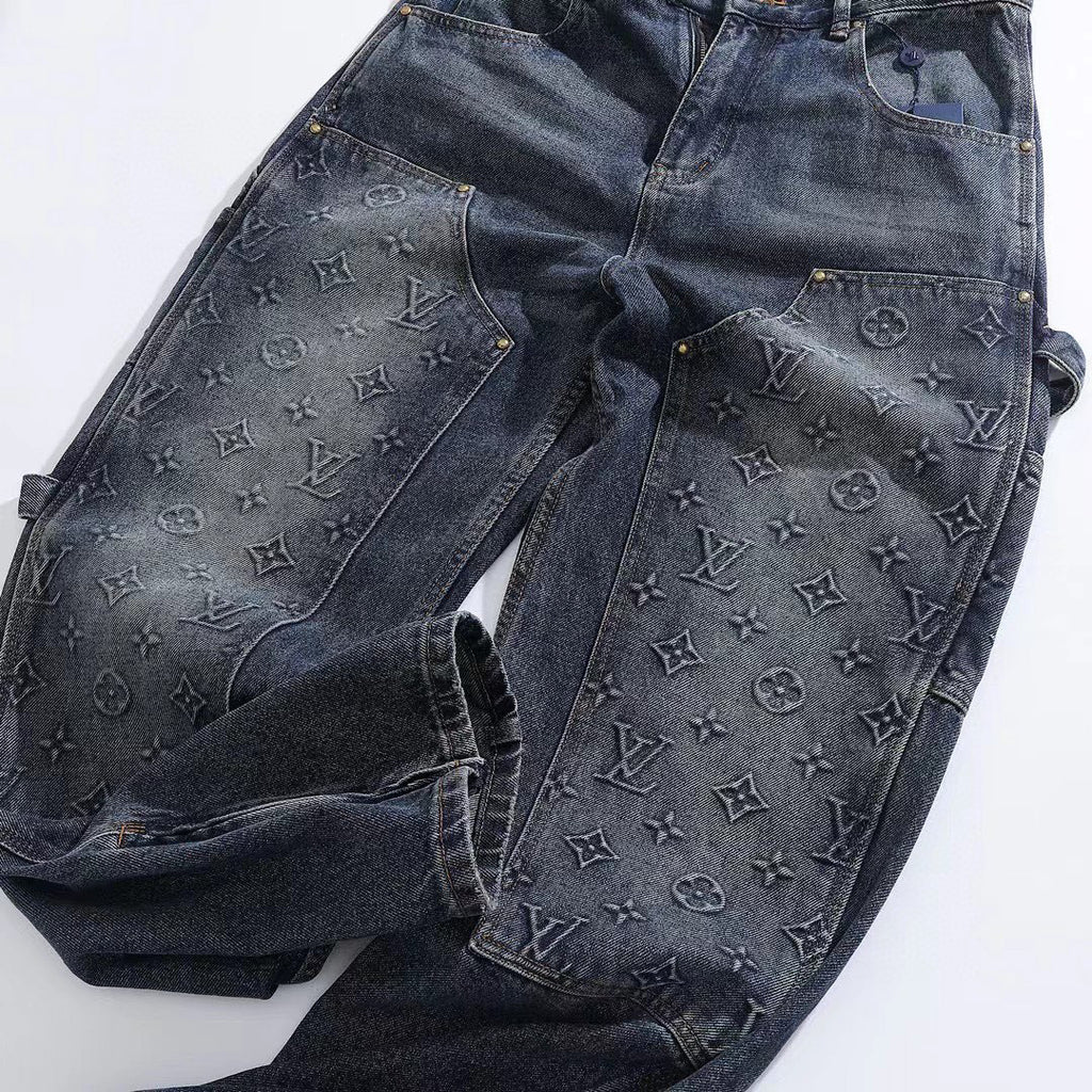 Louis Vuitton Workwear Denim Jacket Carpenter Pants Spring Autumn Long Sleeved Coat And Set #96337
