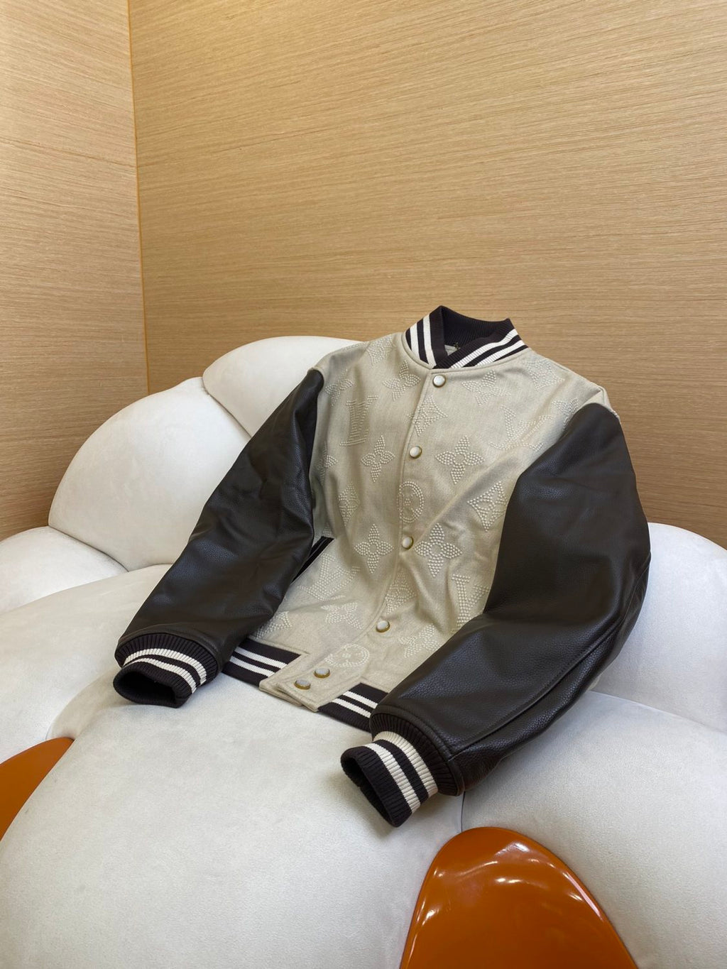 Louis Vuitton Monogram Embroidered Baseball Drawstring Jacket Men's Spring And Autumn Fashion Trend Color Blocking Single-breasted Jacket #81119