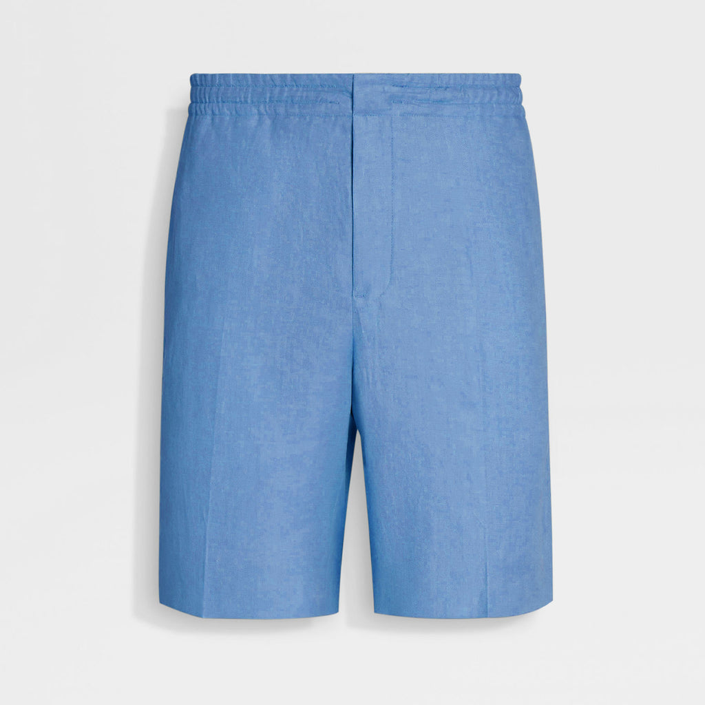 Ermenegildo Zegna Men's Summer Mid Waist Straight Solid Color Linen Casual Shorts Ngvp #1234