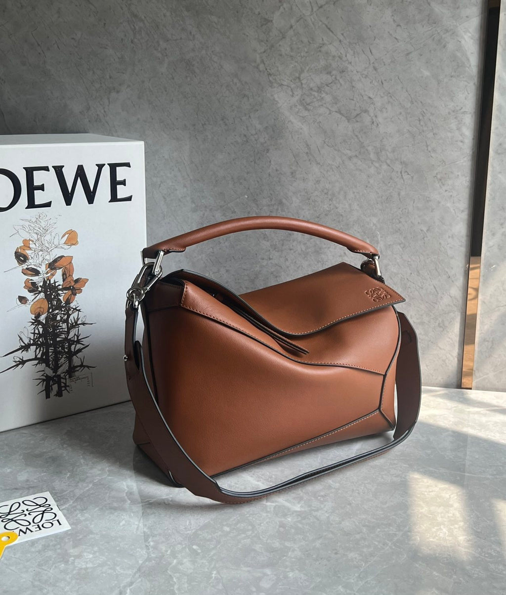 Loewe Women's Medium Grained Cowhide Puzzle Handbag Solid Color Patchwork Crossbody Bags Bag 0010896454 #76833