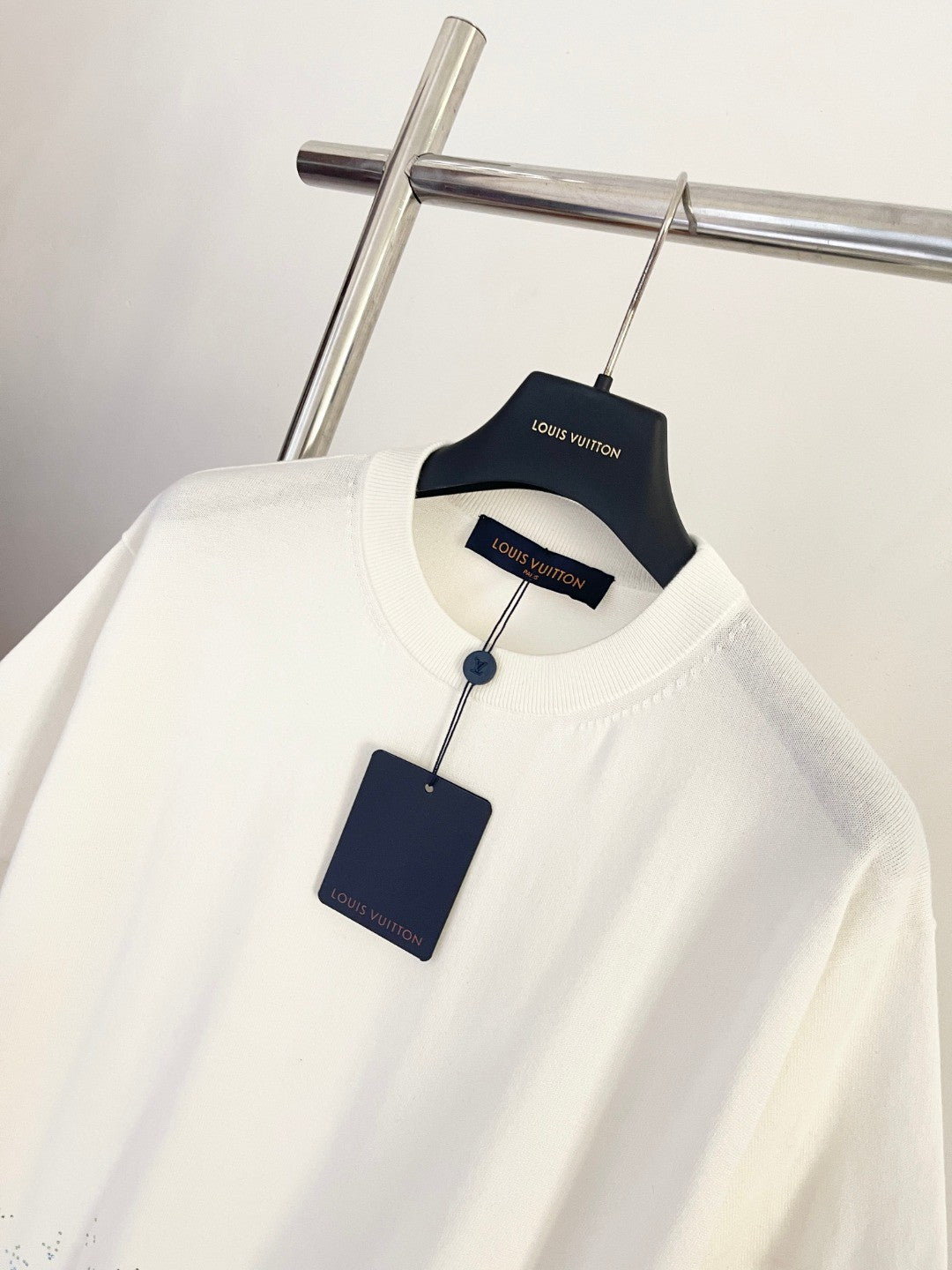 Louis Vuitton Men's Summer Colorful Diamond Letters Gradient Pattern Solid Color Round Neck Short Sleeve T-shirt #76173