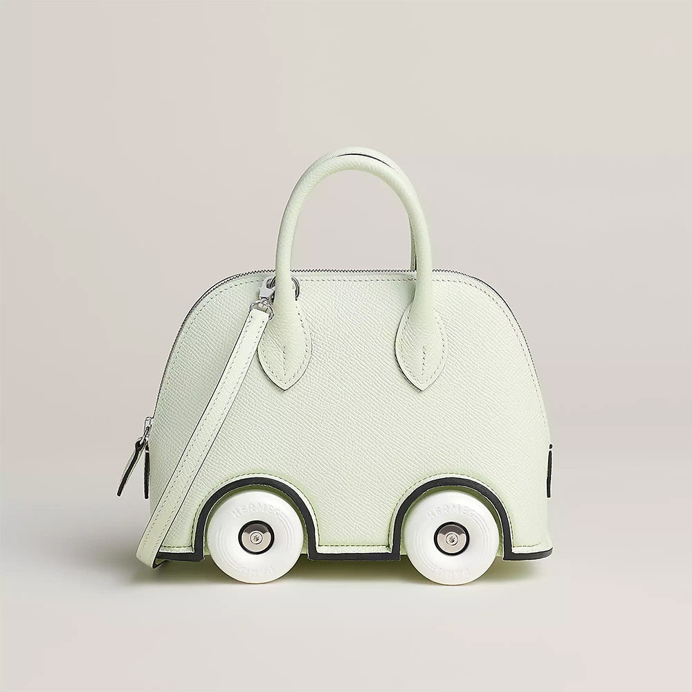 Hermes Limited Edition Bolide On Wheels Milkshake Silver Buckle B-Cut Crossbody Tire Bag Bags #82611A