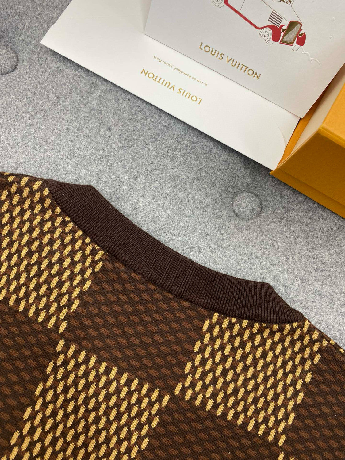 Louis Vuitton Men's Damier Imitation Crystal Applique Checkerboard Checkerboard Summer Cotton Solid Color Short Sleeve Round Neck Short Sleeve T-Shirt #81339