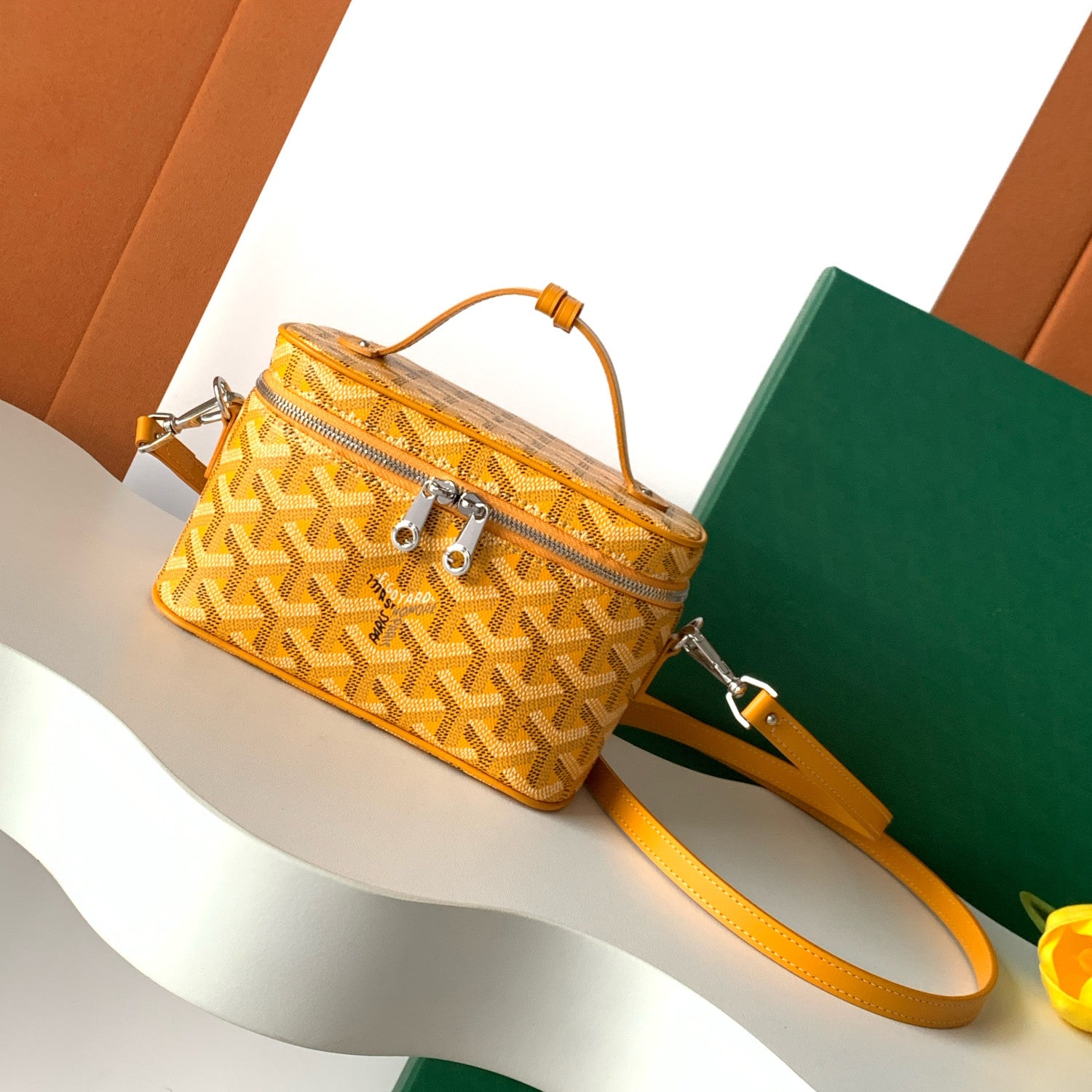 GOYARD MUSE Women's Fashion Classic Double Zip Closure Adjustable Strap Mini Makeup Bag Handbag Crossbody Bag Bags MUSEVAMINTY-09CL09P #79346
