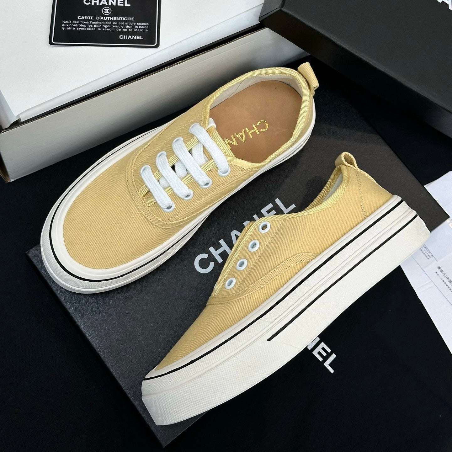 Chanel Platform Canvas Shoes #386499