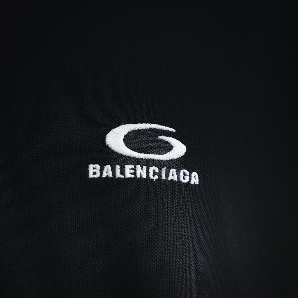 Balenciaga Men's Laurel Classic Regular Polo in Black #377338
