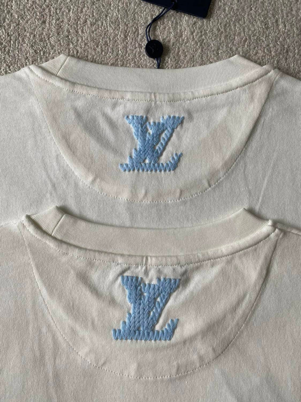 Louis Vuitton Summer Fashion Casual Solid Color Crew Neck Embroidered Short Sleeve T-Shirt #78894