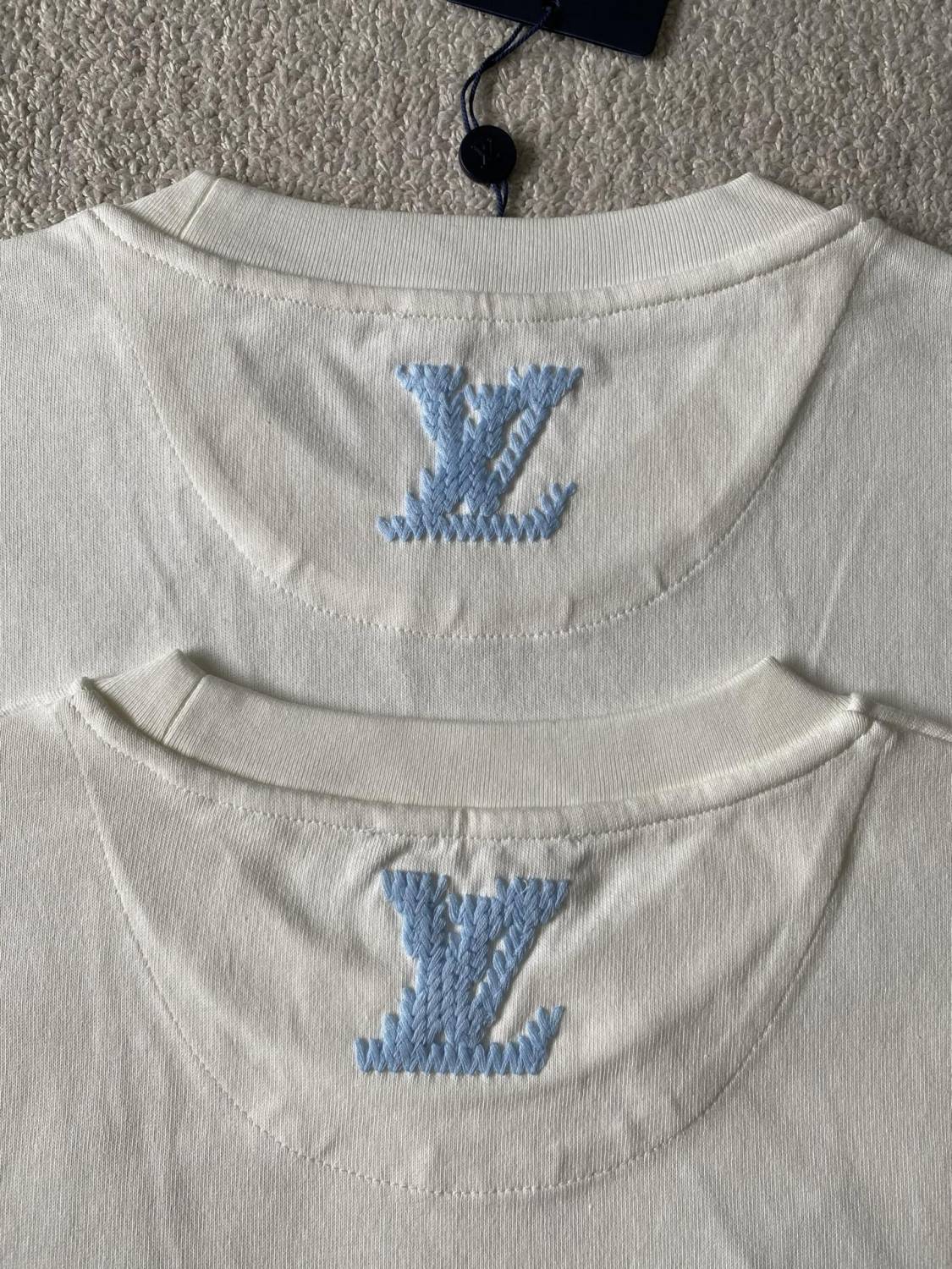Louis Vuitton Summer Fashion Casual Solid Color Crew Neck Embroidered Short Sleeve T-Shirt #78894