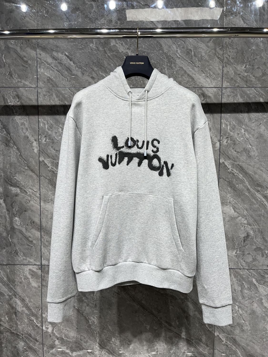 Louis Vuitton WORKING MAN Men's Spring/Fall Casual Fashion Solid Color Hooded Sweatshirt  Printed Solid Color Relaxed Fit Elastic Waist Pants Suit Set #78693