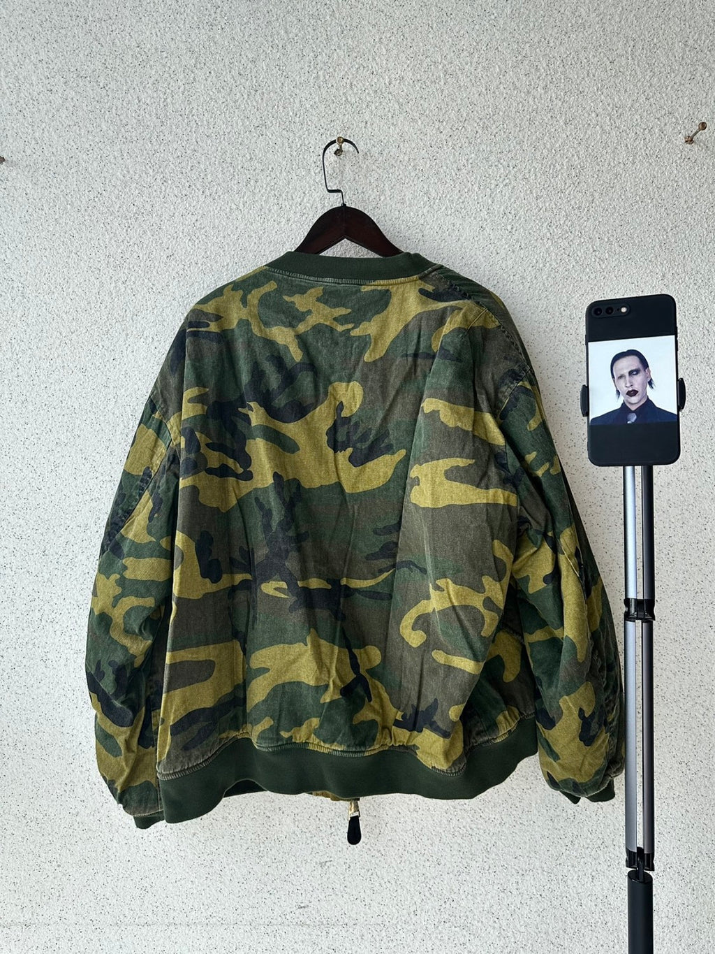 Raf Simons Men's Fall And Winter Bomber Camouflage Patch Ma1 Aviator Jacket Zipper Long Sleeve Cotton Jacket #74728