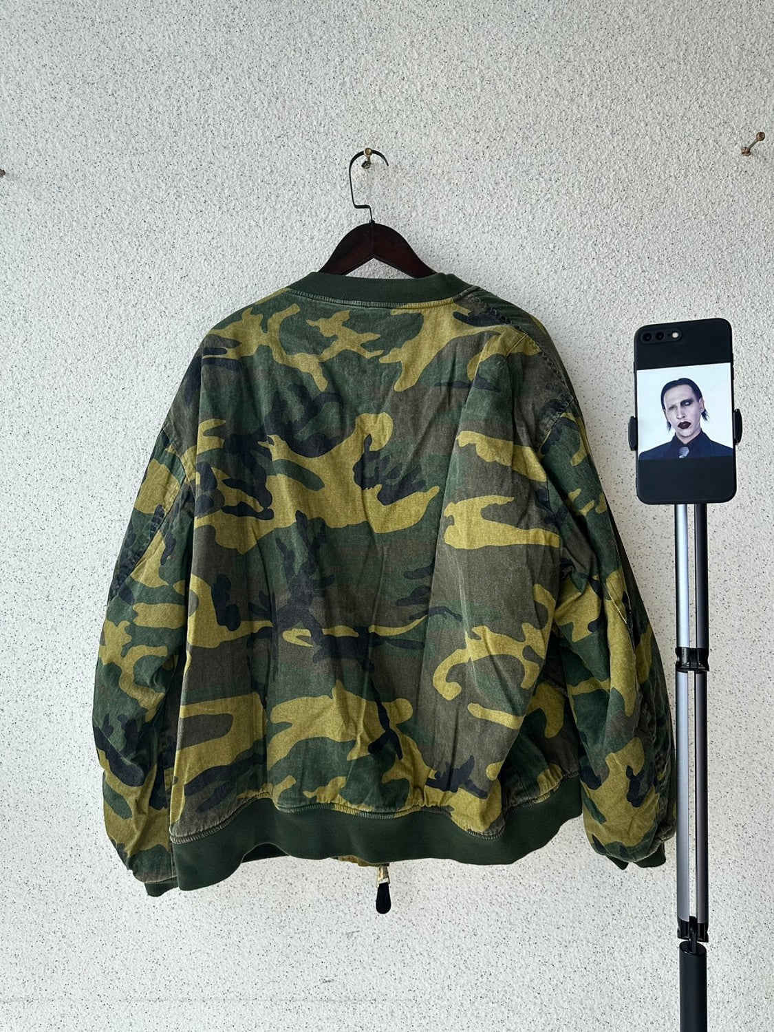 Raf Simons Men's Fall And Winter Bomber Camouflage Patch Ma1 Aviator Jacket Zipper Long Sleeve Cotton Jacket #74728