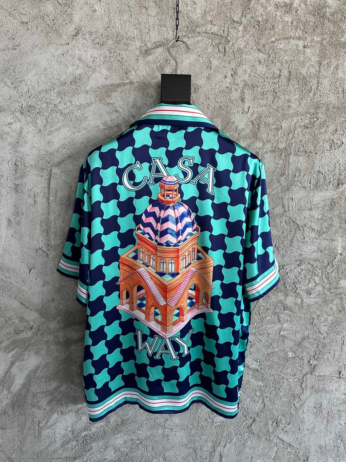 Casablanca Men's Summer Geometric Pattern Printed Single-Breasted Short-Sleeved Shirt and Casual Drawstring Shorts Set #77127