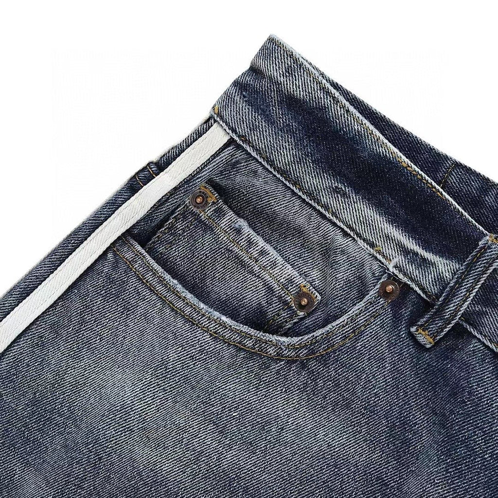 Balenciaga Men's Autumn Blue Loose Stripe Jeans Pants #97396