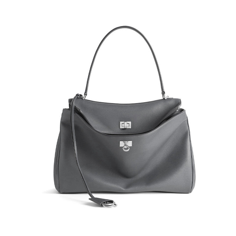 Balenciaga Women's Fashion Rodeo Medium Handbag Casual Pure Color Cowhide Leather Shoulder Crossbody Bags Bags 7897722AA4U1000 Ngvp #9916