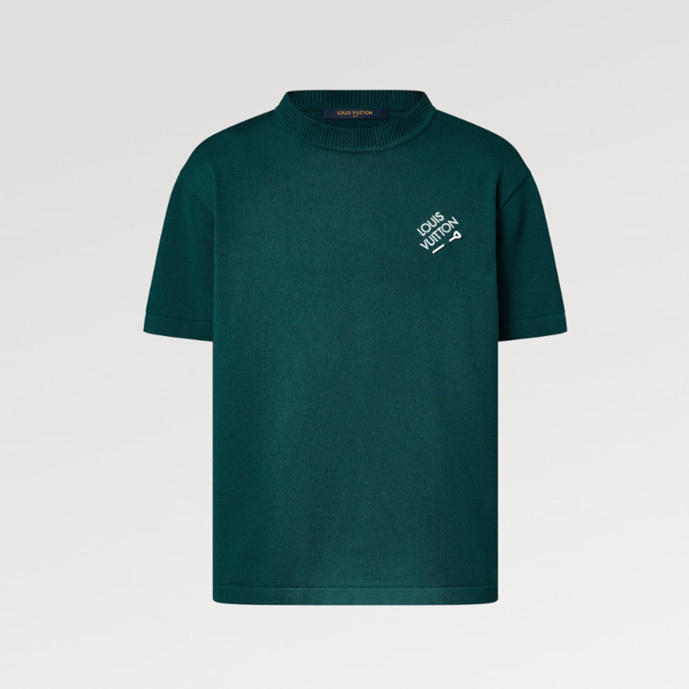 Louis Vuitton Men's Solid Color Logo Embroidery Casual Cotton Crew Neck Shirt Short Sleeve T-shirt #76114