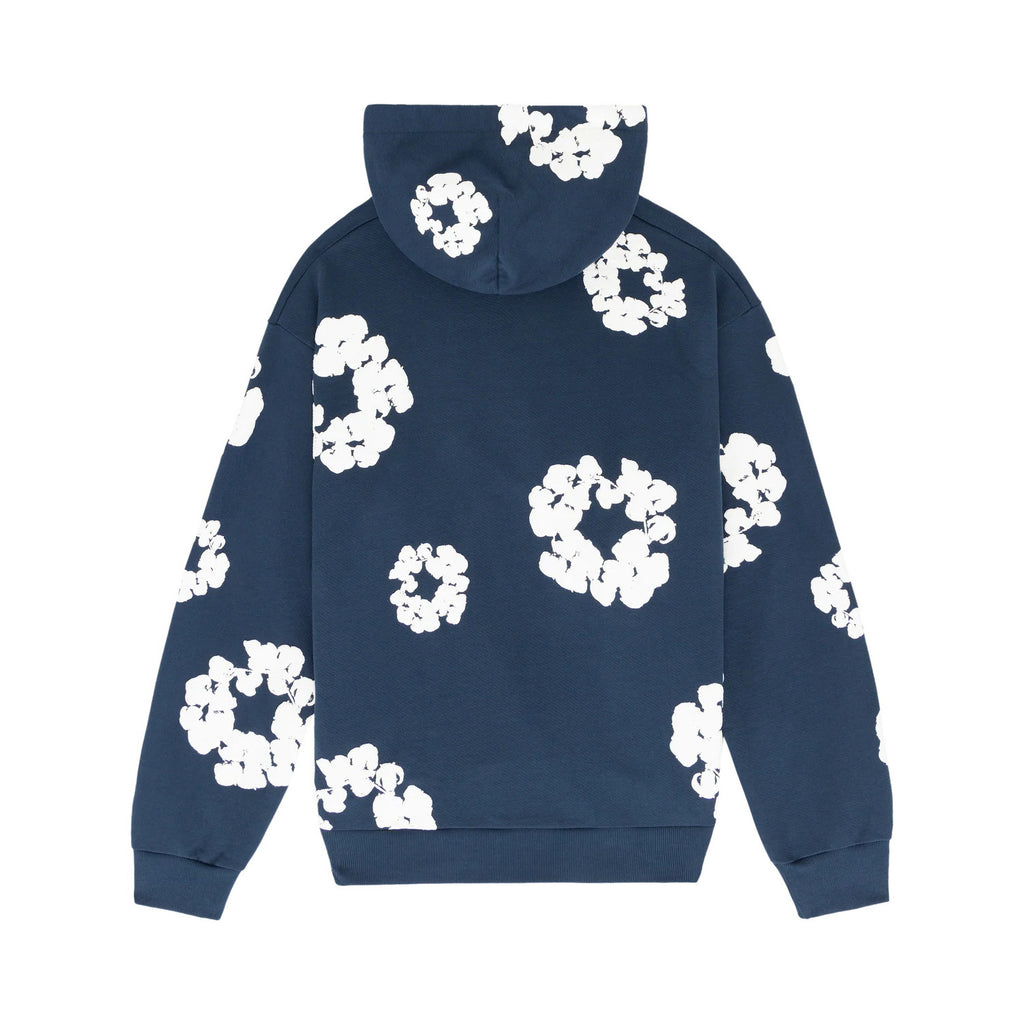 Denim Tears Men's And Women's Spring/fall Fashion Trend Solid Color Hooded Pullover Loose Fit Cotton Hoodie With Floral Print European American Style High Street Hip Hop Streetwear Sweatshirt #79535