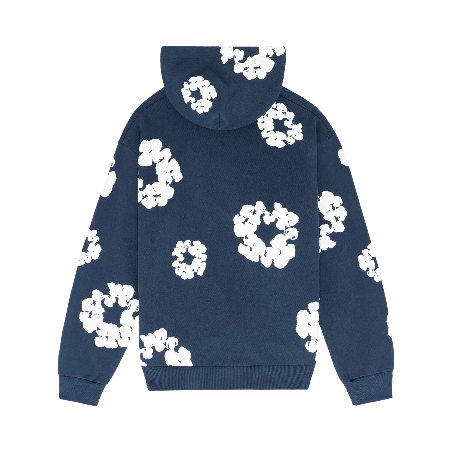 Denim Tears Men's And Women's Spring/fall Fashion Trend Solid Color Hooded Pullover Loose Fit Cotton Hoodie With Floral Print European American Style High Street Hip Hop Streetwear Sweatshirt #79535