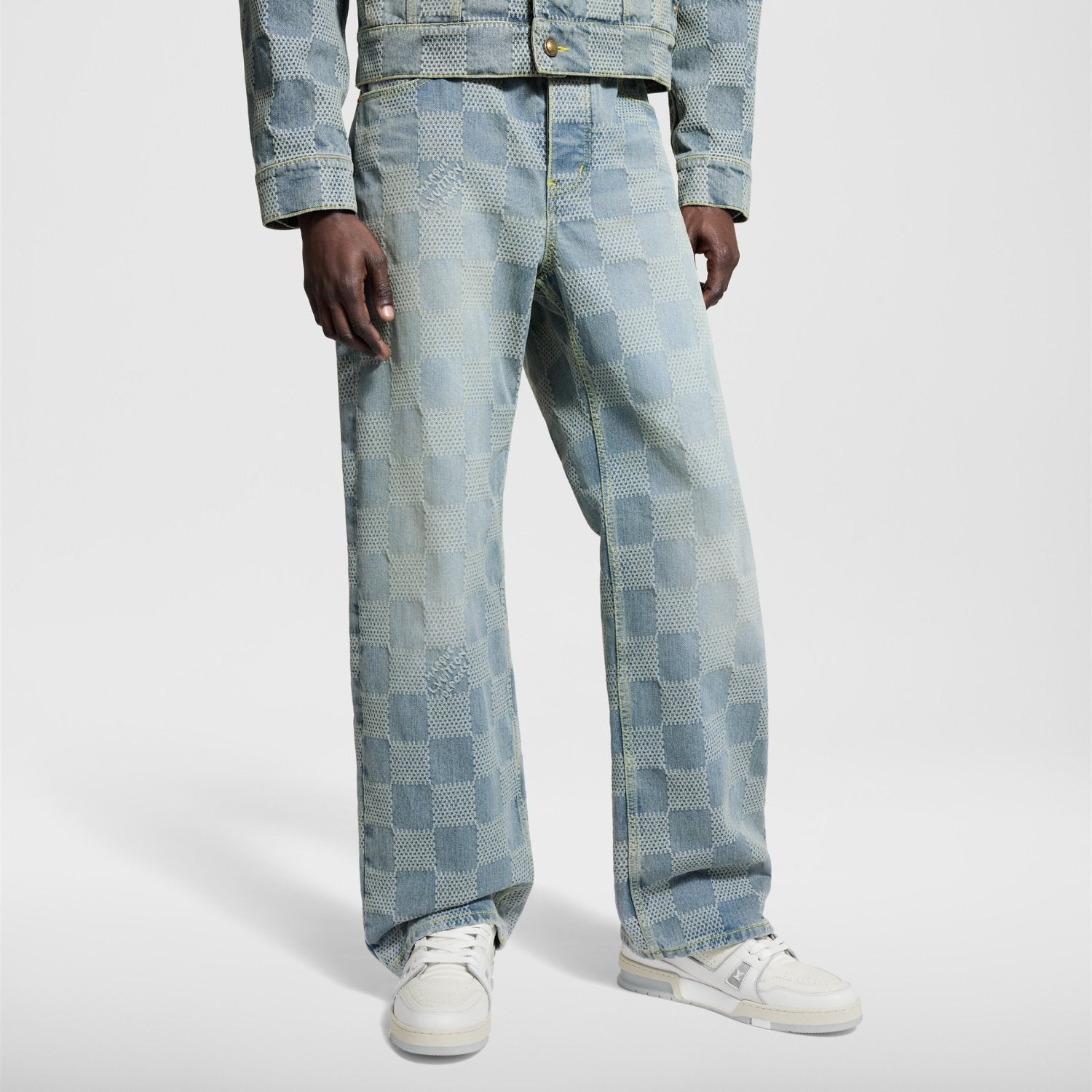 Louis Vuitton Damier Classic Denim Jacket Pants #375744