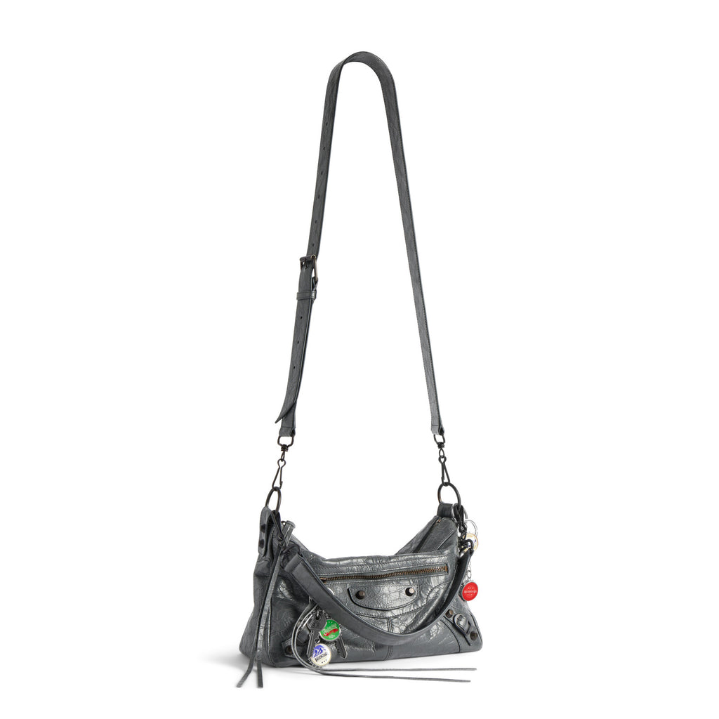 Balenciaga LE CITY MOTO Men's And Women's Fashion Classic Solid Color Zipper Closure Leather Adjustable Strap Shoulder Bag Crossbody Bag Motorcycle Bag Bags 8461882AB6Z1251 #79567