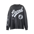 Saint Michael x Fear Of God Men's Letter Print Spring And Fall Washed And Old Solid Color Cotton Stand-Up Collar Long Sleeve T-Shirt Ngvp #1834