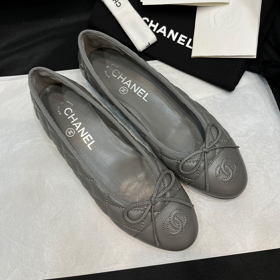 Chanel Women's Four Seasons Simple Solid Color Single Shoes Ballet Shoes Retro Calfskin Flat Shoes Round Head Casual Shoes #77859