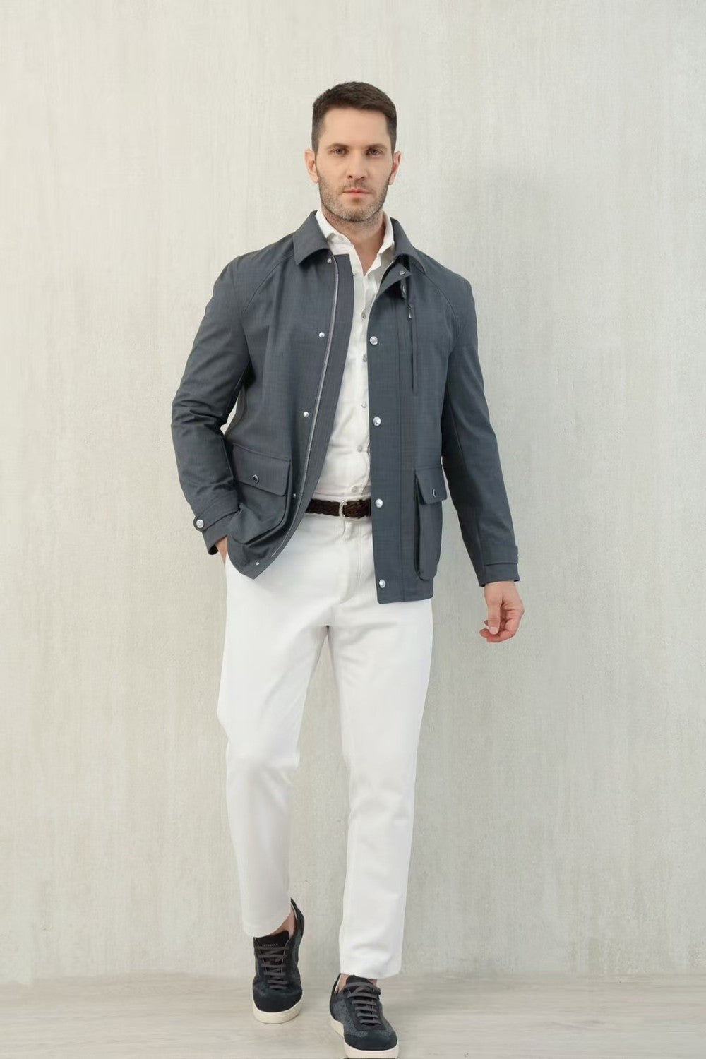 Brunello Cucinelli Men's Spring And Summer Fashion Shoulder Insert Sleeve Military Jacket Light And Comfortable Temperament Jacket Coat Ngvp #9961