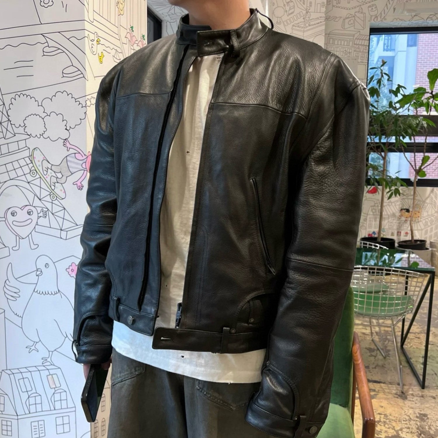 Balenciaga Deconstructed Zip-Up Jacket In Black Ngvp #6682