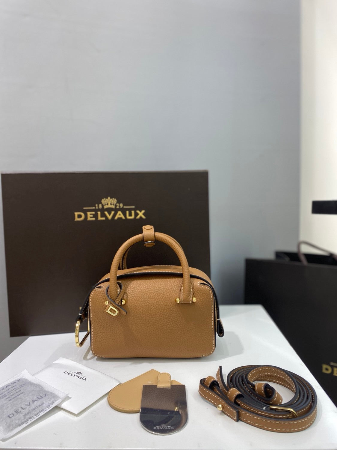 Delvaux Women's Solid Color Detachable Shoulder Strap Grained Calfskin Shoulder Handbag Bag Bags #76171