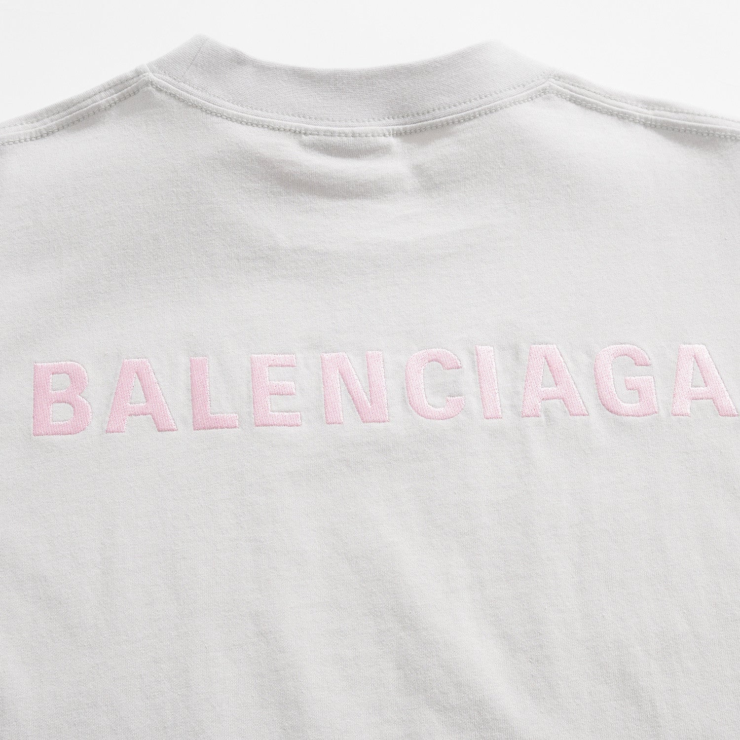 Balenciaga Men's Balenciaga Back T-shirt Medium Fit in Dirty White Baby-pink #377015