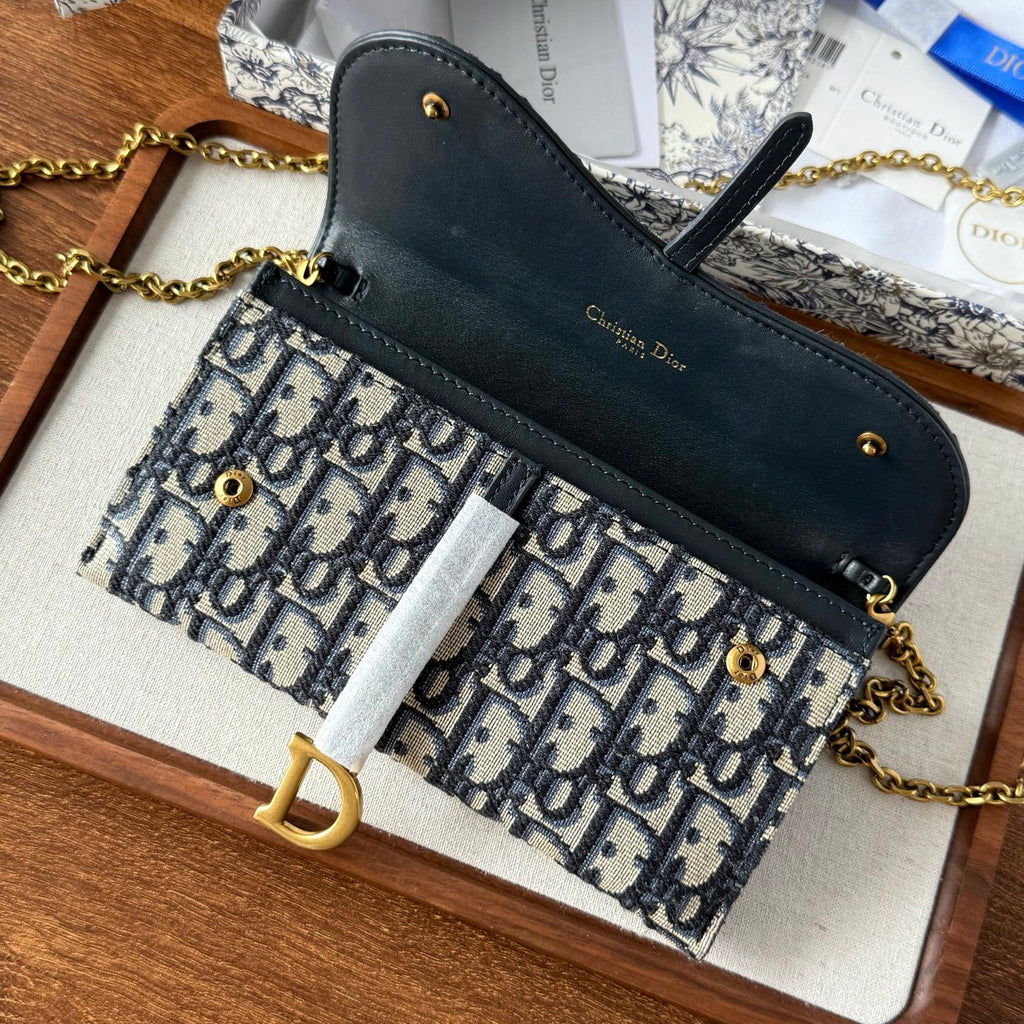 Dior Women's Fashion Classic Oblique Printed Embroidered Leather Saddle Chain Handbag Shoulder Bag Crossbody Bag Bags S5614CTZQ_M928 #78438