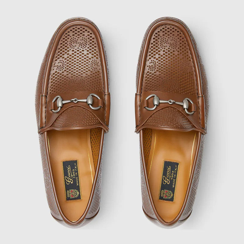 Gucci Decorative Horsebit Buckle Men's Loafers Spring And Summer Fashion Hollow Out Comfortable Breathable Flat Shoes #76854