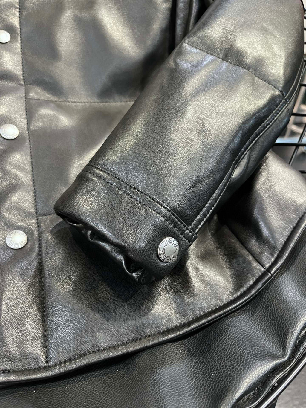 Tom Ford Leather Puffer Down Jacket Ngvp #6822