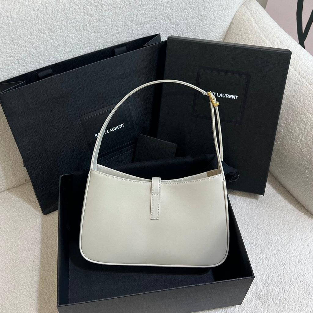 SAINT LAURENT LE 5 À 7 Women's Adjustable Shoulder Strap Solid Color Smooth Leather Shoulder Handbag Bag Bags #75551