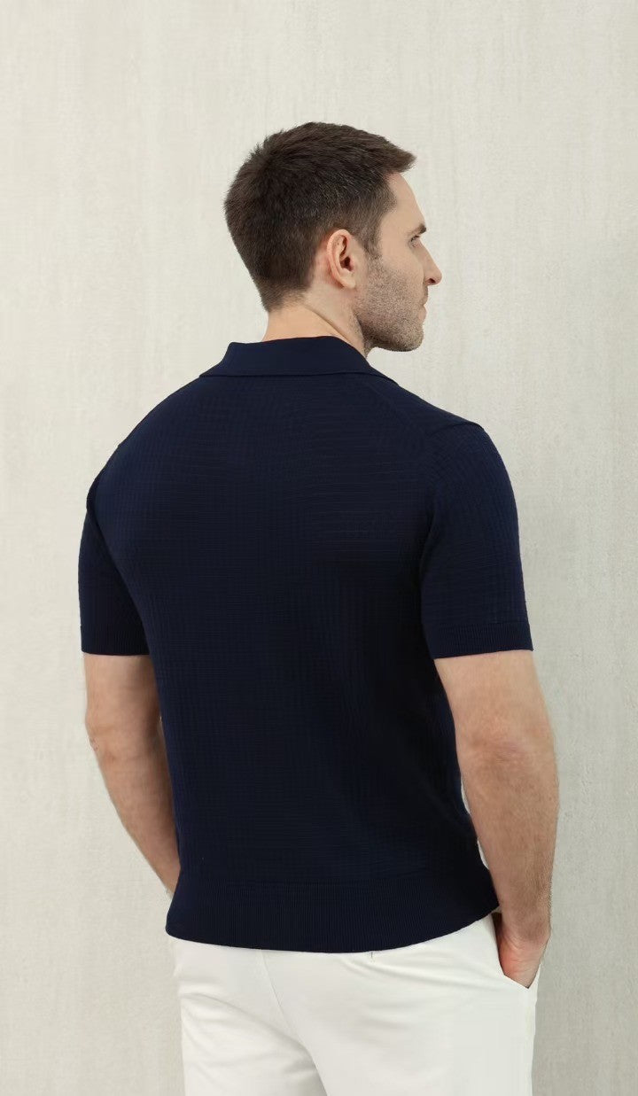 Loro Piana Men's Summer Refreshing Thin Knitted Lapel Short-sleeved Top Multicoloured Fashion Comfortable Temperament T-shirt Ngvp #9956