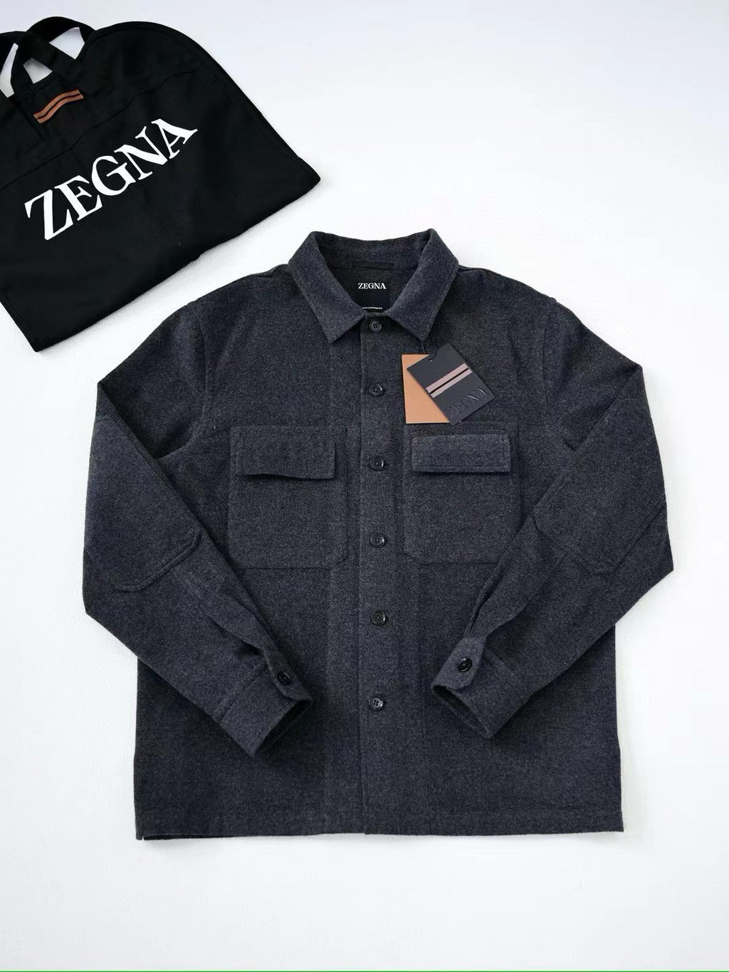 Ermenegildo Zegna Oasi Cashmere Alba Shirt Jacket Men's Luxury Solid Color Temperament Wool Shirt Fashion Casual Lapel Single Breasted Shirt Jacket Ngvp #2493