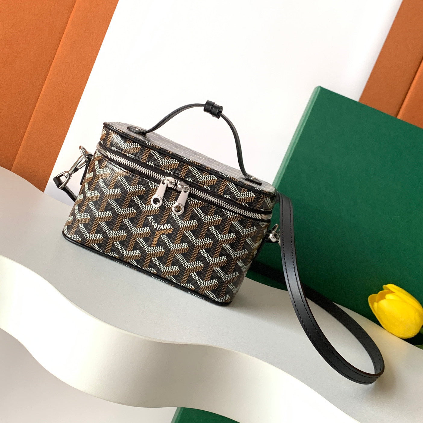 GOYARD MUSE Women's Fashion Classic Double Zip Closure Adjustable Strap Mini Makeup Bag Handbag Crossbody Bag Bags MUSEVAMINTY-09CL09P #79346
