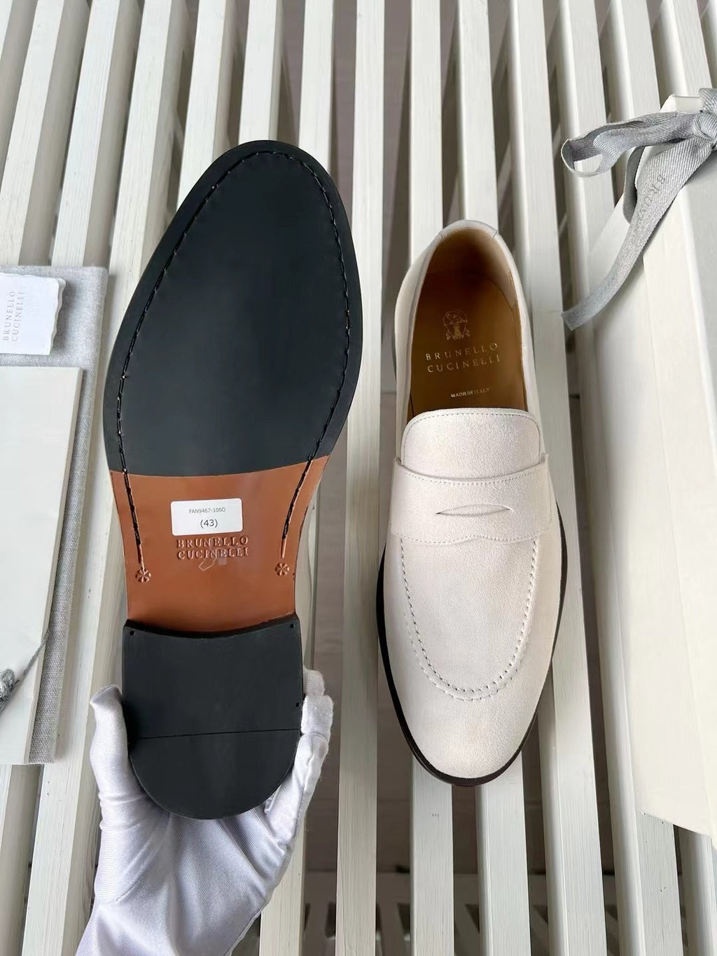 Brunello Cucinelli Men's Fall And Winter Suede Lefebvre Shoes Fashion Trend Business Casual One Foot Stirrup Lefebvre Shoes Temperament Driving Shoes Ngvp #2623