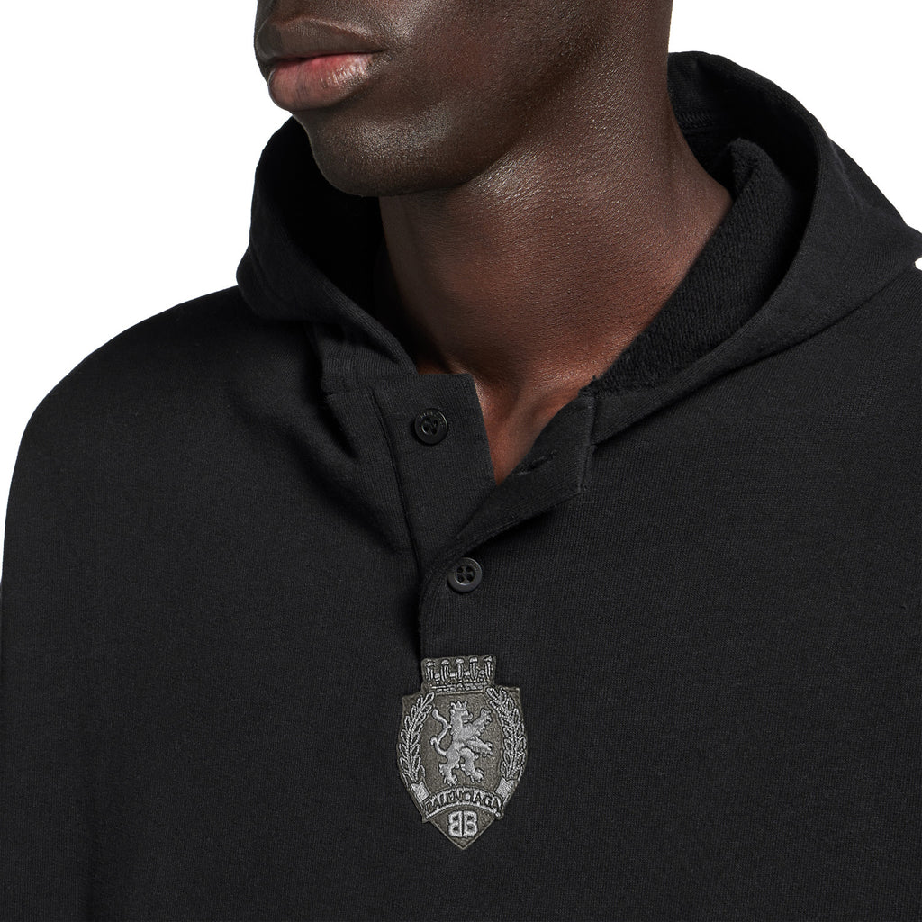 Balenciaga Men's 3b Football Polo Hoodie in Black anthracite #334489