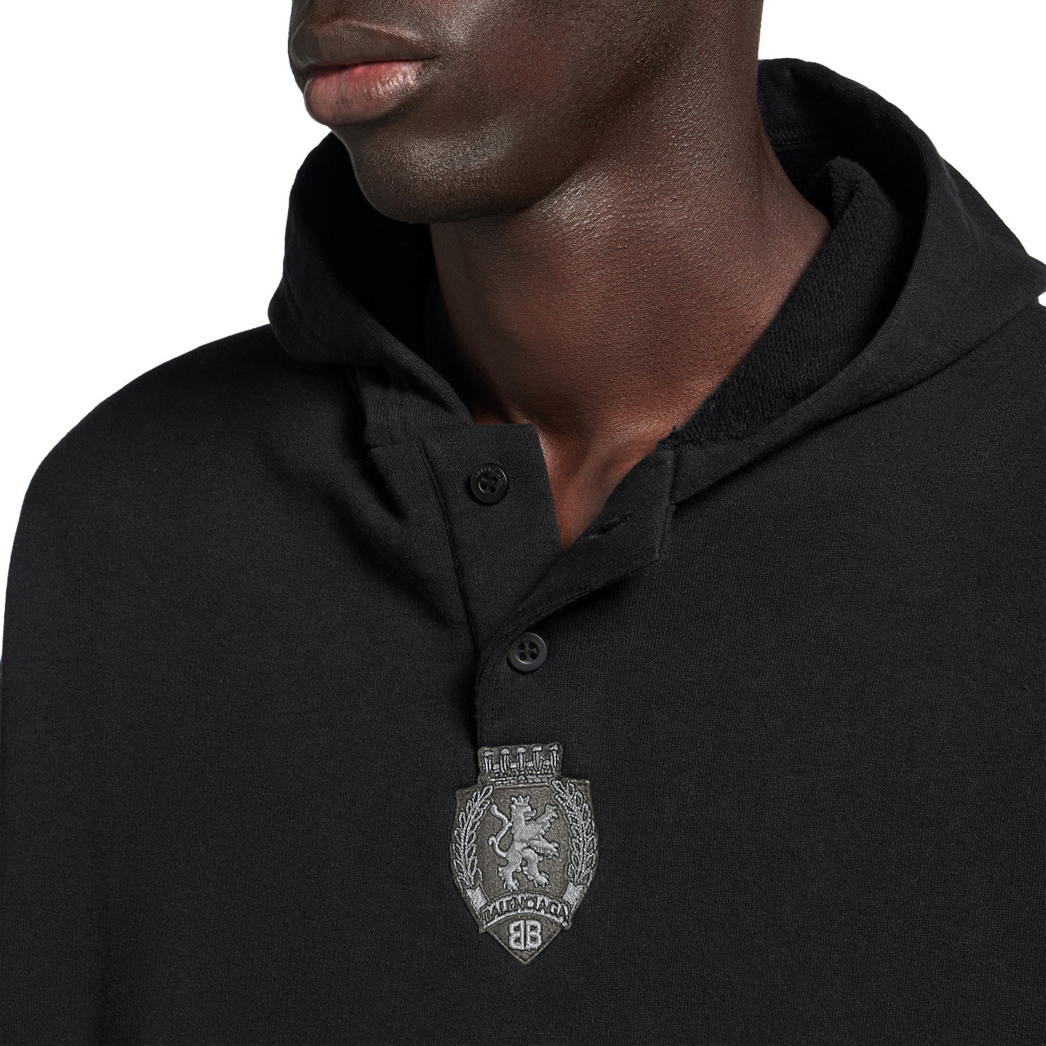 Balenciaga Men's 3b Football Polo Hoodie in Black anthracite #334489